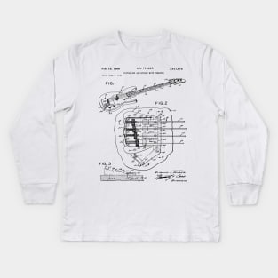 Fender Guitar Patent 1969 Kids Long Sleeve T-Shirt